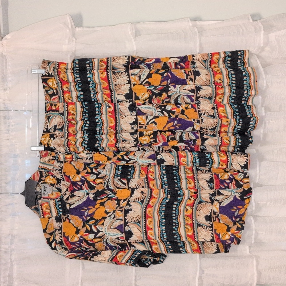 Vintage Bohemian Shirt Top and Skirt Set Volup